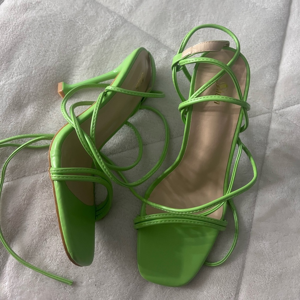 SHEIN Lime Strappy Heels